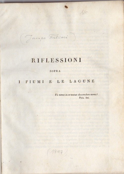 Riflessioni sopra i fiumi e le lagune.
