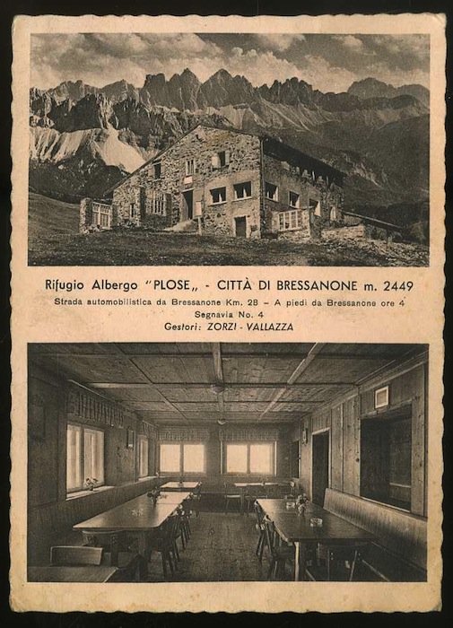 Rifugio Albergo Plose. Città di Bressanone m. 2449.