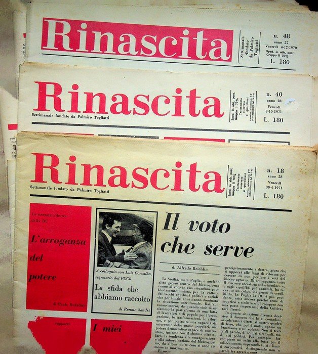 Rinascita: settimanale: ANNO 28 (1971): N. 18, 40, 48. | Immagine principale