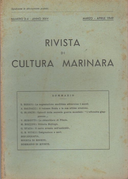 Rivista di cultura marinara: N. 9-10 (set.-ott. 1948); N. 3-4 …