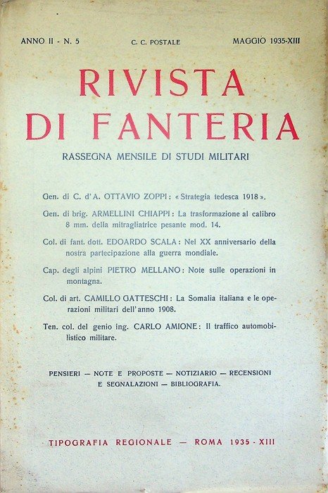 Rivista di fanteria: rassegna mensile di studi militari: Anno II …