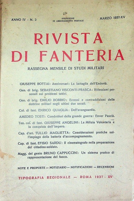 Rivista di fanteria: rassegna mensile di studi militari: Anno IV …