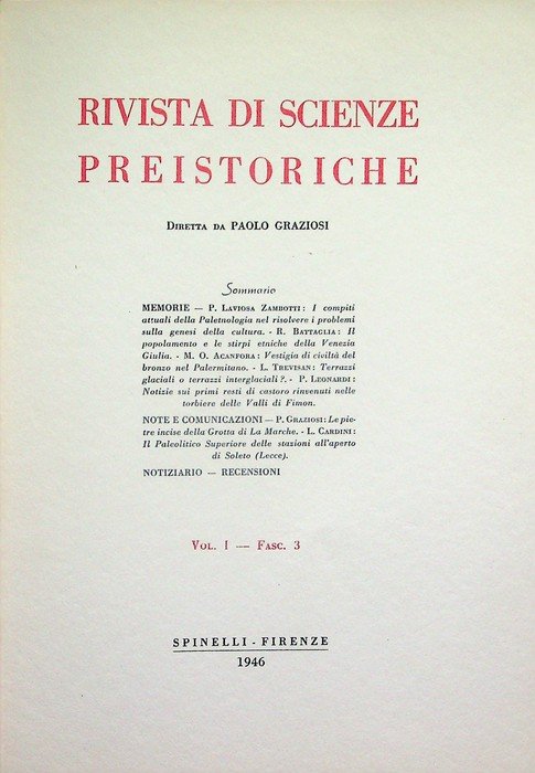 Rivista di scienze preistoriche: Vol. I - Fasc. 3.
