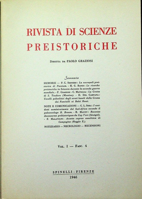 Rivista di scienze preistoriche: Vol. I - Fasc. 4 (1946).