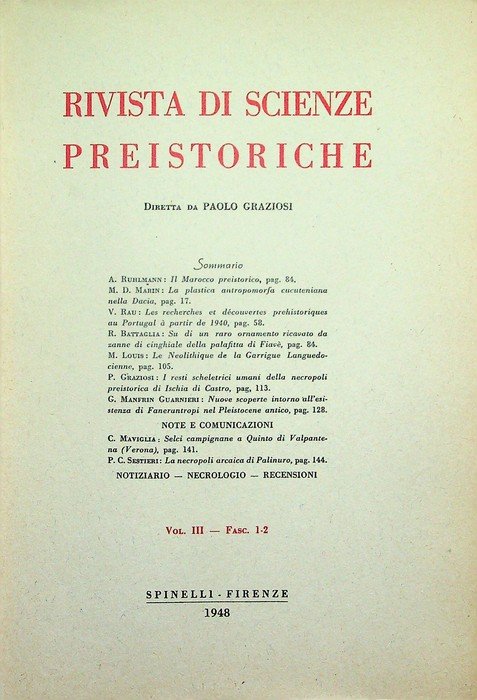 Rivista di scienze preistoriche: Vol. III - Fasc. 1-2 (1948).
