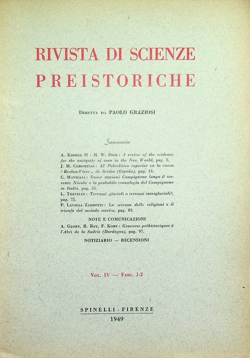 Rivista di scienze preistoriche: Vol. IV - Fasc. 1-2 (1949).