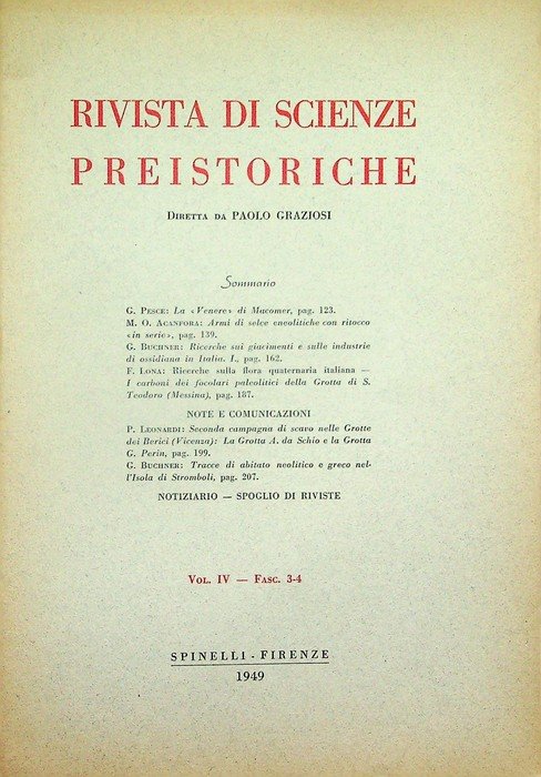 Rivista di scienze preistoriche: Vol. IV - Fasc. 3-4 (1949).
