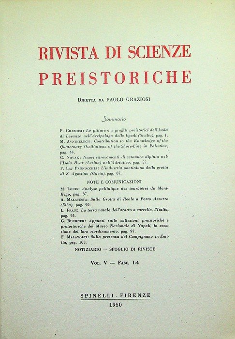 Rivista di scienze preistoriche: Vol. VIII - Fasc. 1-2.