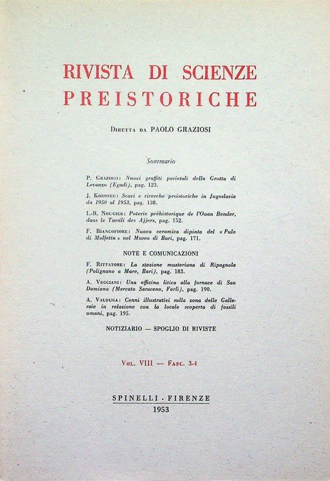 Rivista di scienze preistoriche: Vol. VIII - Fasc. 3-4.