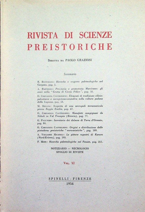 Rivista di scienze preistoriche: Vol. XI (1956).