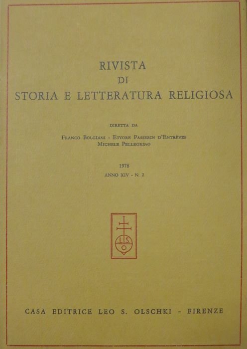 Rivista di storia e letteratura religiosa.