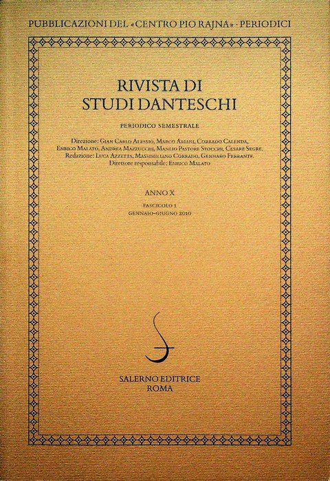 Rivista di studi danteschi: Anno X - Fascicolo 1 (gennaio-giugno …