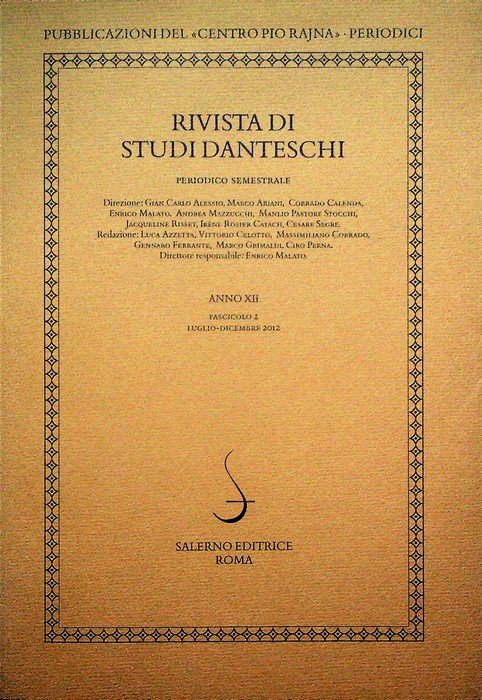 Rivista di studi danteschi: Anno XII - Fascicolo 2 (luglio-dicembre …