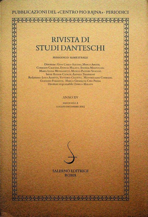 Rivista di studi danteschi: Anno XV - Fascicolo 2 (luglio-dicembre …
