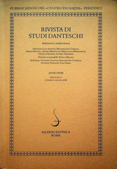 Rivista di studi danteschi: Anno XVIII - Fascicolo 1 (gennaio-giugno …