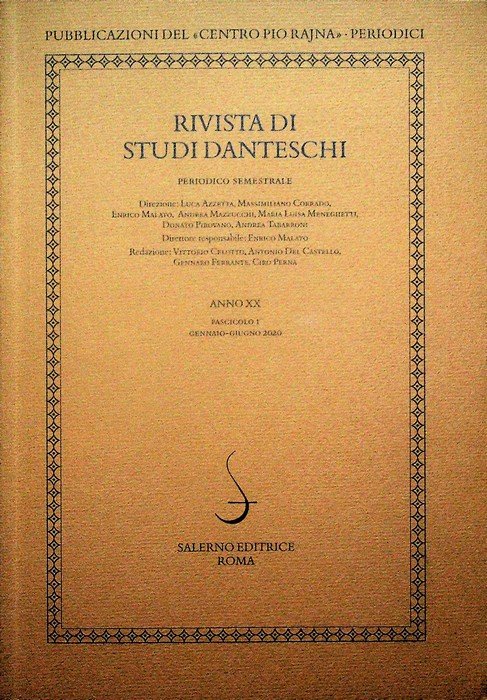 Rivista di studi danteschi: Anno XX - Fascicolo 1 (gennaio-giugno …