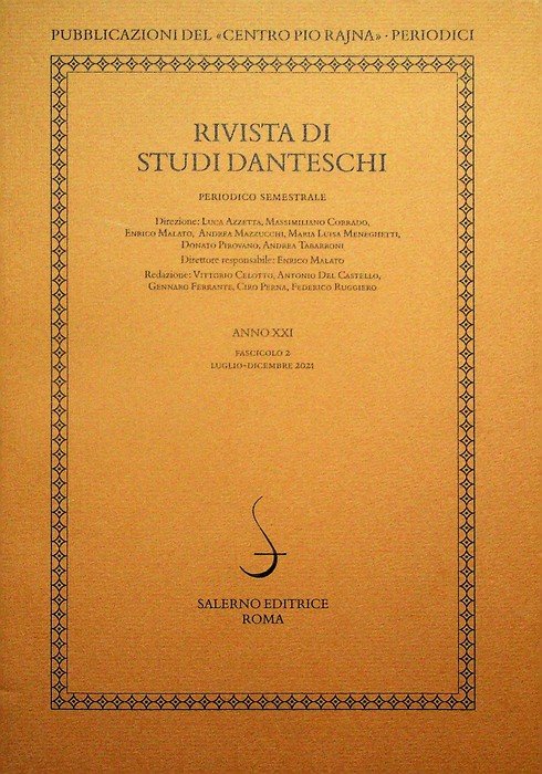 Rivista di studi danteschi: Anno XXI - Fascicolo 2 (luglio-dicembre …