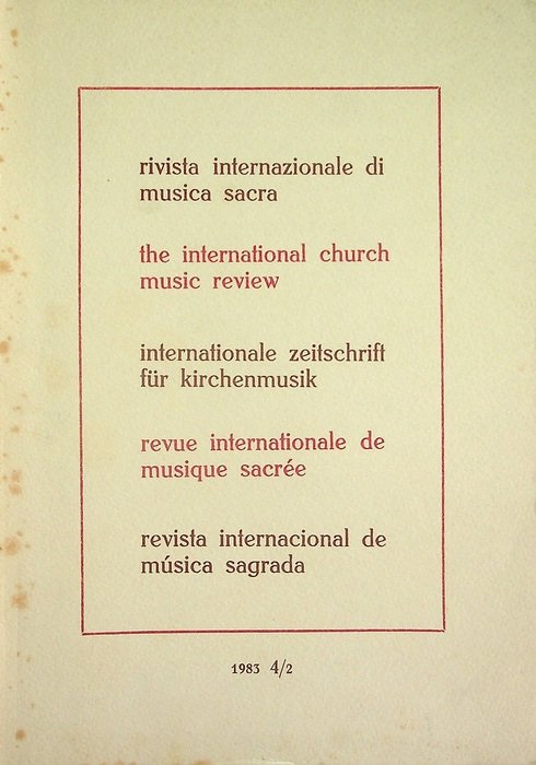 Rivista internazionale di musica sacra: trimestrale di arte e cultura …