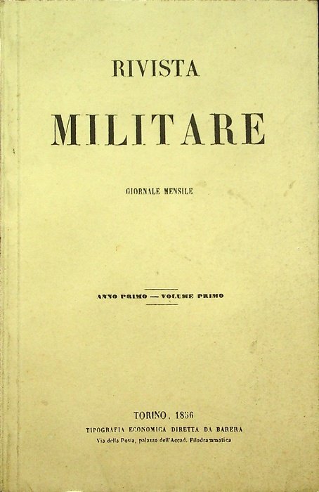 Rivista militare: giornale mensile: anno primo - volume primo: 1856.