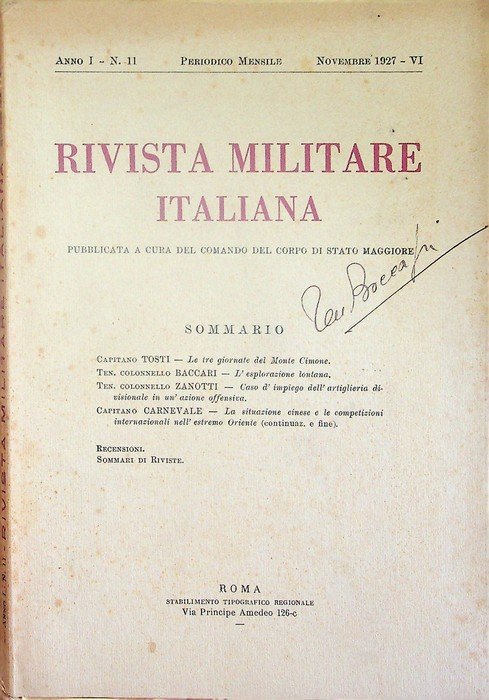 Rivista militare italiana: A. I - N. 11 (novembre 1927).