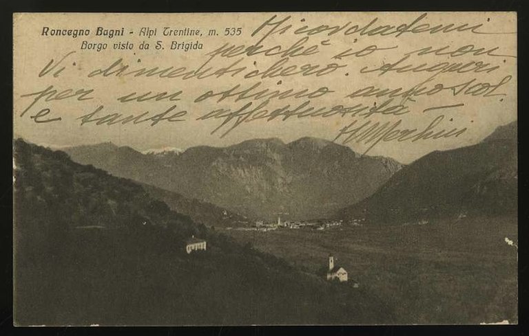 Roncegno Bagni. Alpi Trentine m. 535. Borgo visto da S.Brigida.