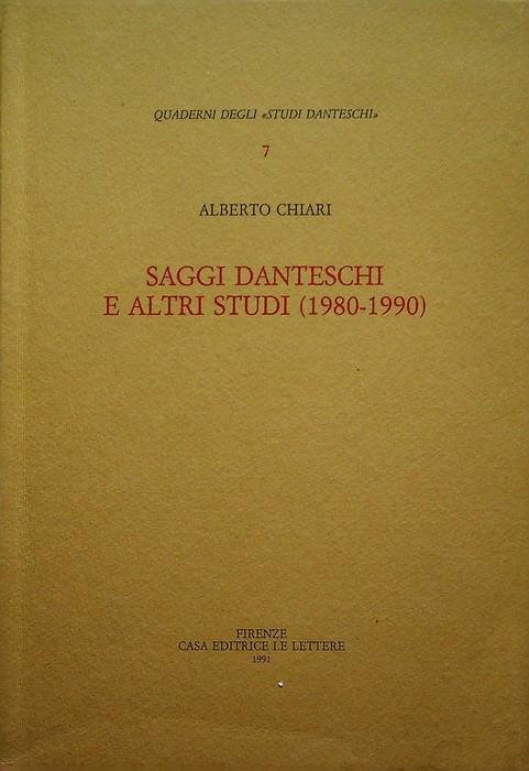 Saggi danteschi e altri studi (1980-1990).