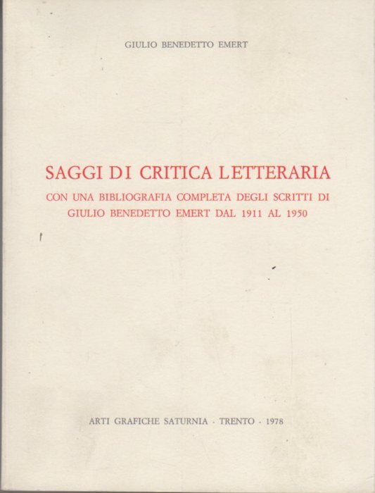 Saggi di critica letteraria.