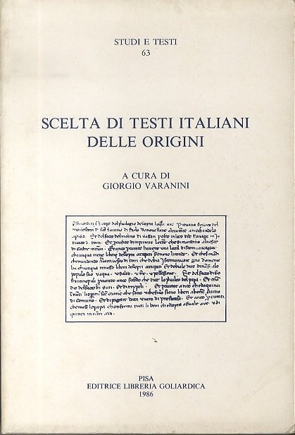 Scelta di testi italiani delle origini.