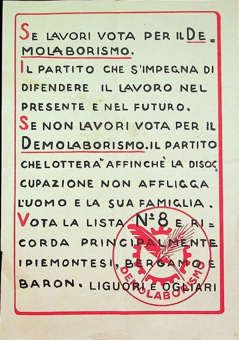 Se lavori vota per il Demolaborismo. | Immagine Gallery 2
