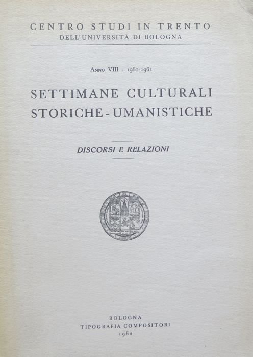 Settimane culturali storiche-umanistiche: discorsi e relazioni. | Immagine principale