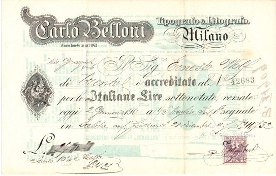Stabilimento tipo litografico Carlo Belloni: Milano.