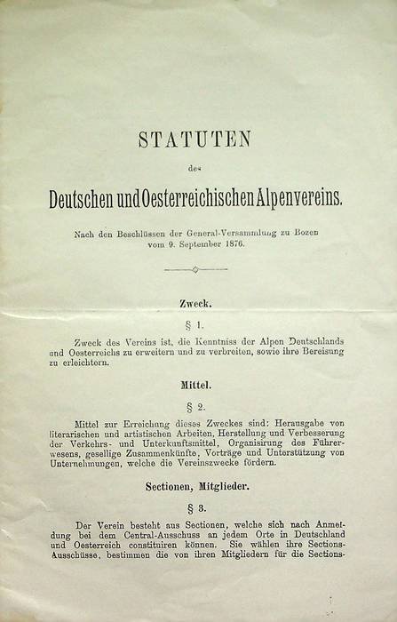 Statuten des Deutschen und Oesterreichischen Alpenvereins. Nach den Beschlüssen der …