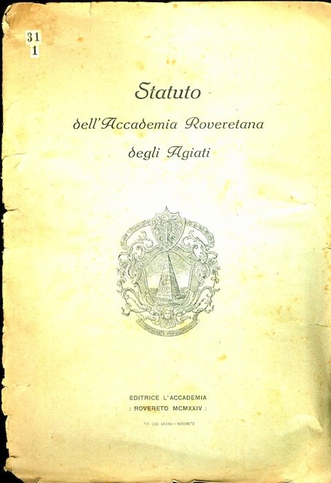 Statuto dell'Accademia roveretana degli Agiati.