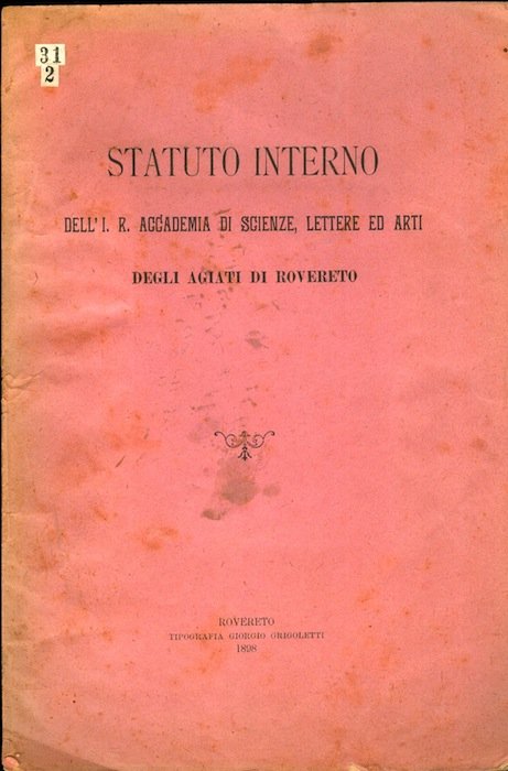 Statuto interno dell'I. R. accademia si scienze, lettere ed arti …