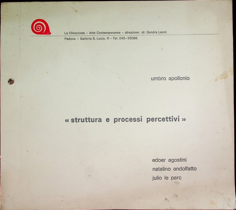 Struttura e processi percettivi: Edoer Agostini, Natalino Andolfatto, Julio Le …