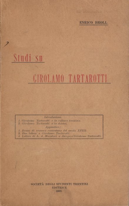 Studi su Girolamo Tartarotti.