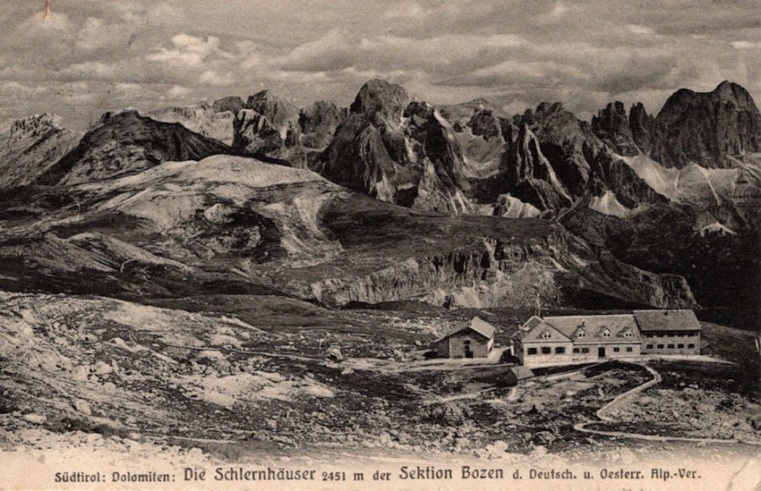 Südtirol: Dolomiten: Die Schlernhäuser 2451 m der Sektion Bozen.