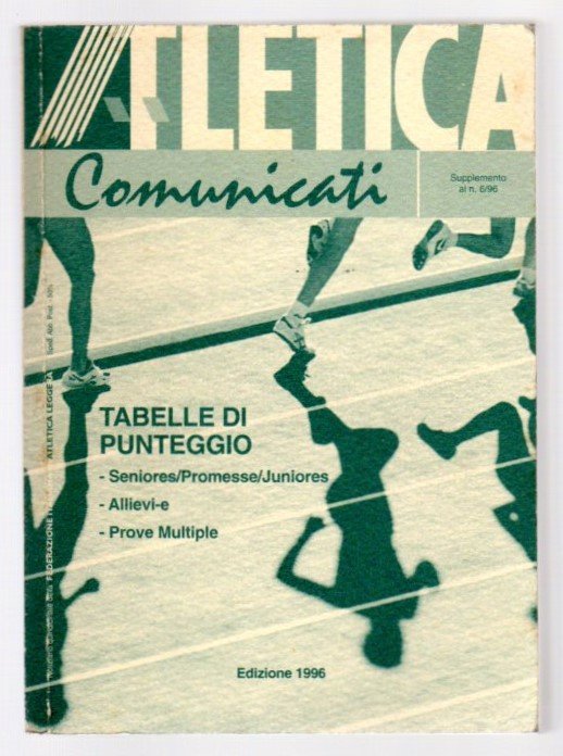 Tabelle di punteggio: Seniores/Promesse/Juniores; Allievi-e; Prove Multiple.