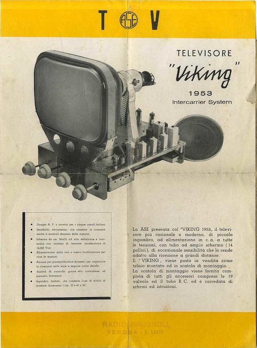 Televisore Viking: 1953: intercarrier System.
