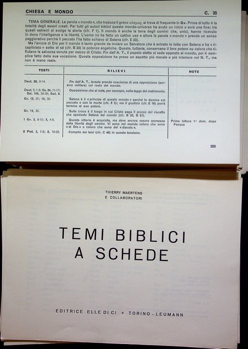 Temi biblici a schede.