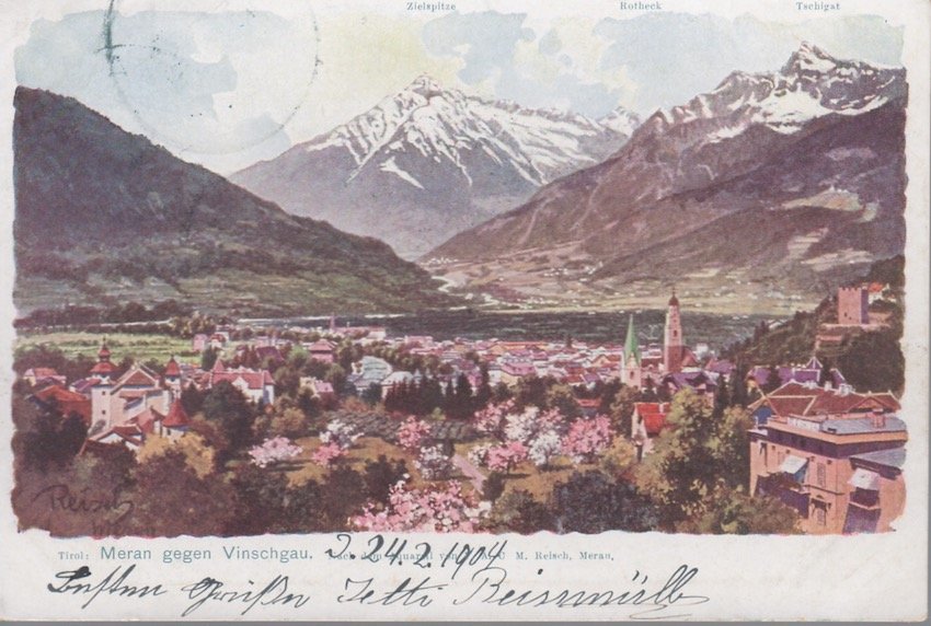 Tirol: Meran gegen Vinschgau.