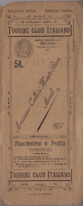 Touring Club Ciclistico Italiano: planimetrie e profili ciclistici: 54. Avezzano-Colli …