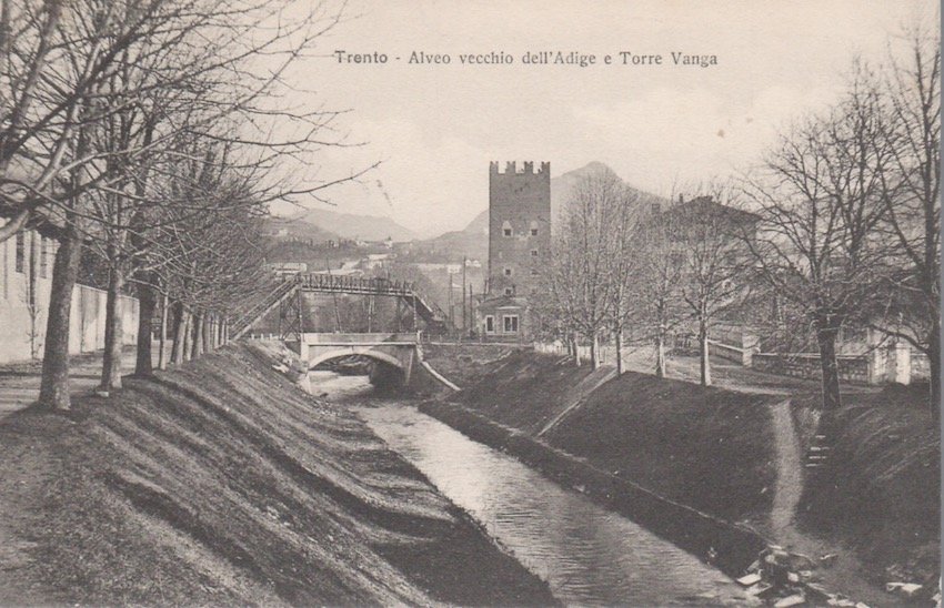Trento - Alveo vecchio dell'Adige e Torre Vanga.
