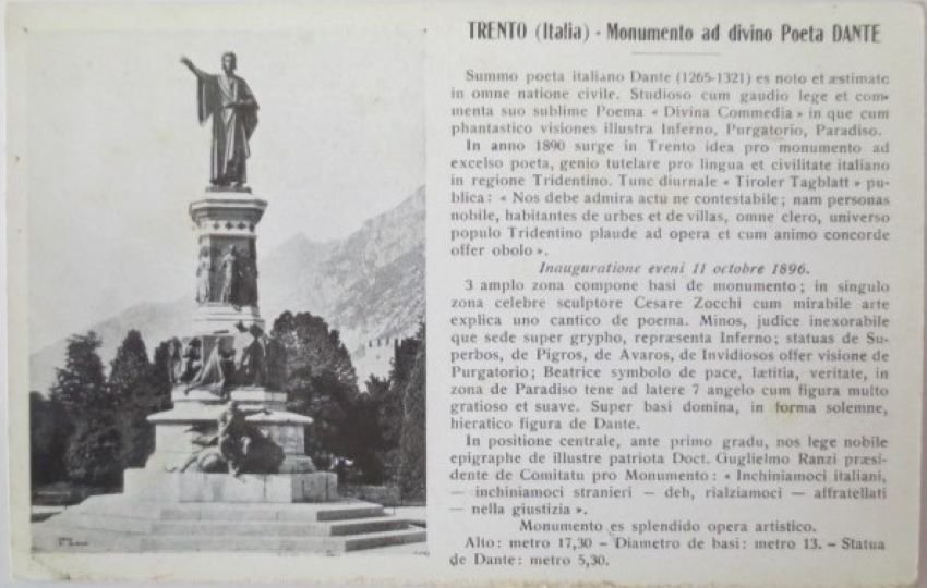 Trento - Monumento ad Divino poeta Dante.