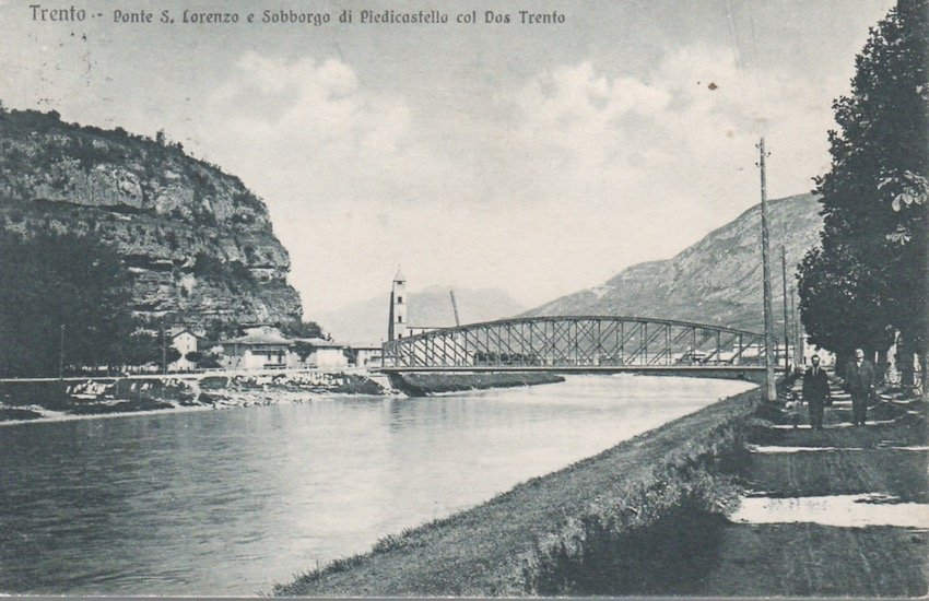 Trento - Ponte S. Lorenzo e Sobborgo di Piedicastello col …