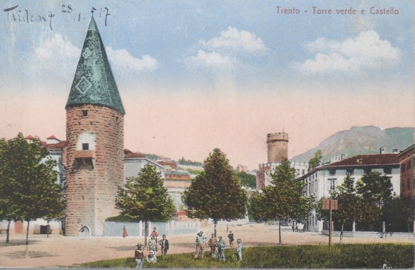 Trento - Torre Verde e Castello.