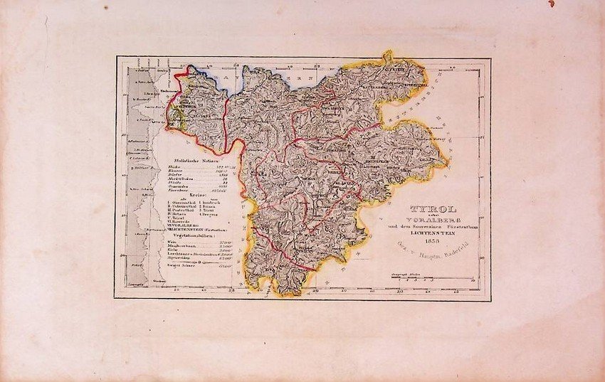 Tyrol nebst vorlaberg und dem Souverainen FÃ¼rstenthum Lichtenstein.