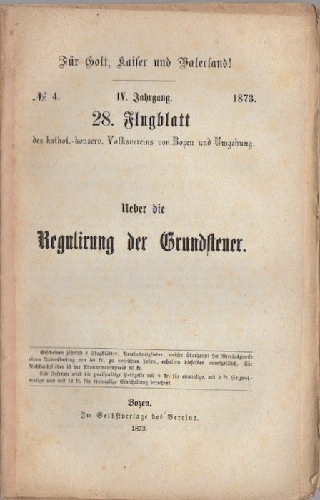 Ueber die Regulirung der Grundsteuer.