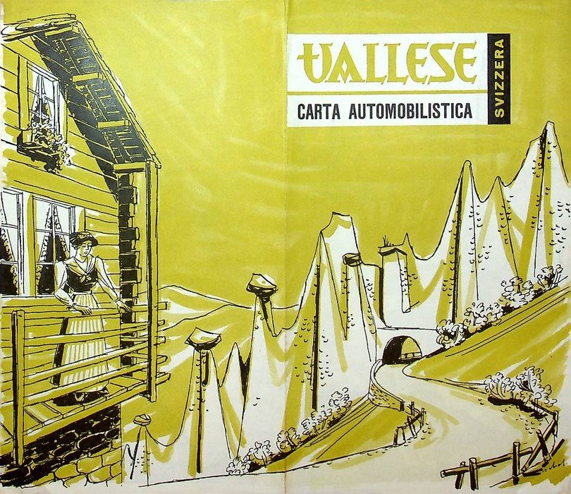 Vallese, Carta automobilistica, Svizzera.