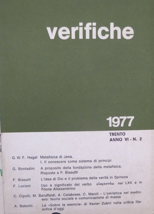 Verifiche: rivista trimestrale di scienze umane.